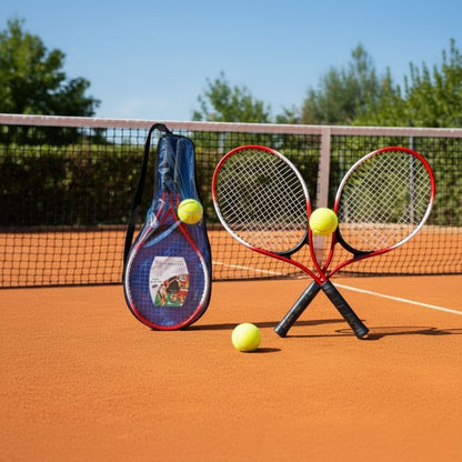Set Tennis Junior - 2 Racchette 52cm con Pallina e Custodia Trasportabile