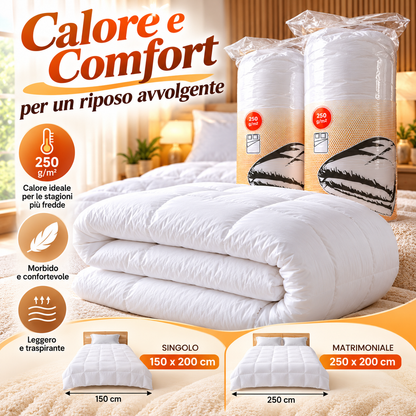 Piumino Invernale Pesante 250 GSM | Trapunta Letto in Soffice Poliestere | Massimo Calore e Comfort | Disponibile Singolo e Matrimoniale