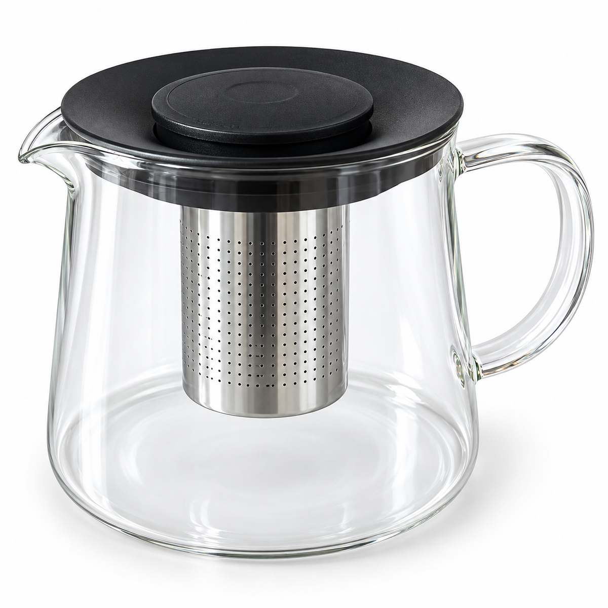 Teiera in Vetro Borosilicato da 1 Litro con Filtro Infusore in Acciaio Inox