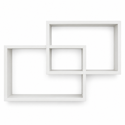 Set 2 Mensole da Parete a Incastro Design Geometrico L 40 cm - 3 Colori Assortiti