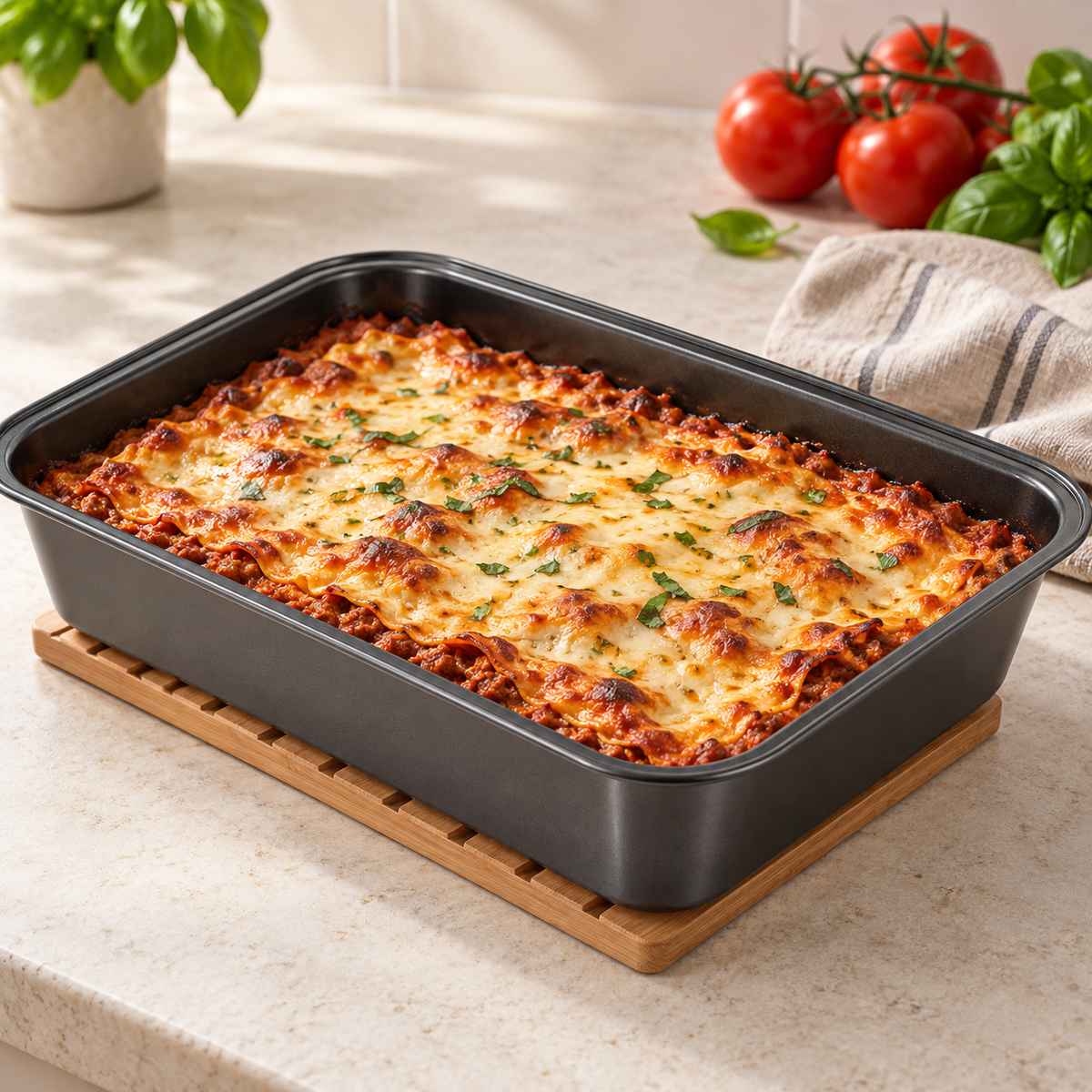 Set 2 Teglie da Forno Casa & Cooking in Acciaio al Carbonio Antiaderente