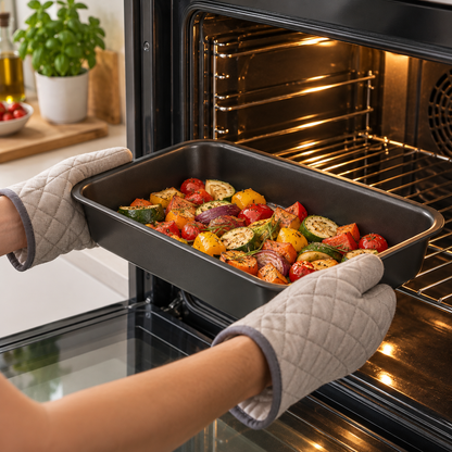 Set 2 Teglie da Forno Casa & Cooking in Acciaio al Carbonio Antiaderente