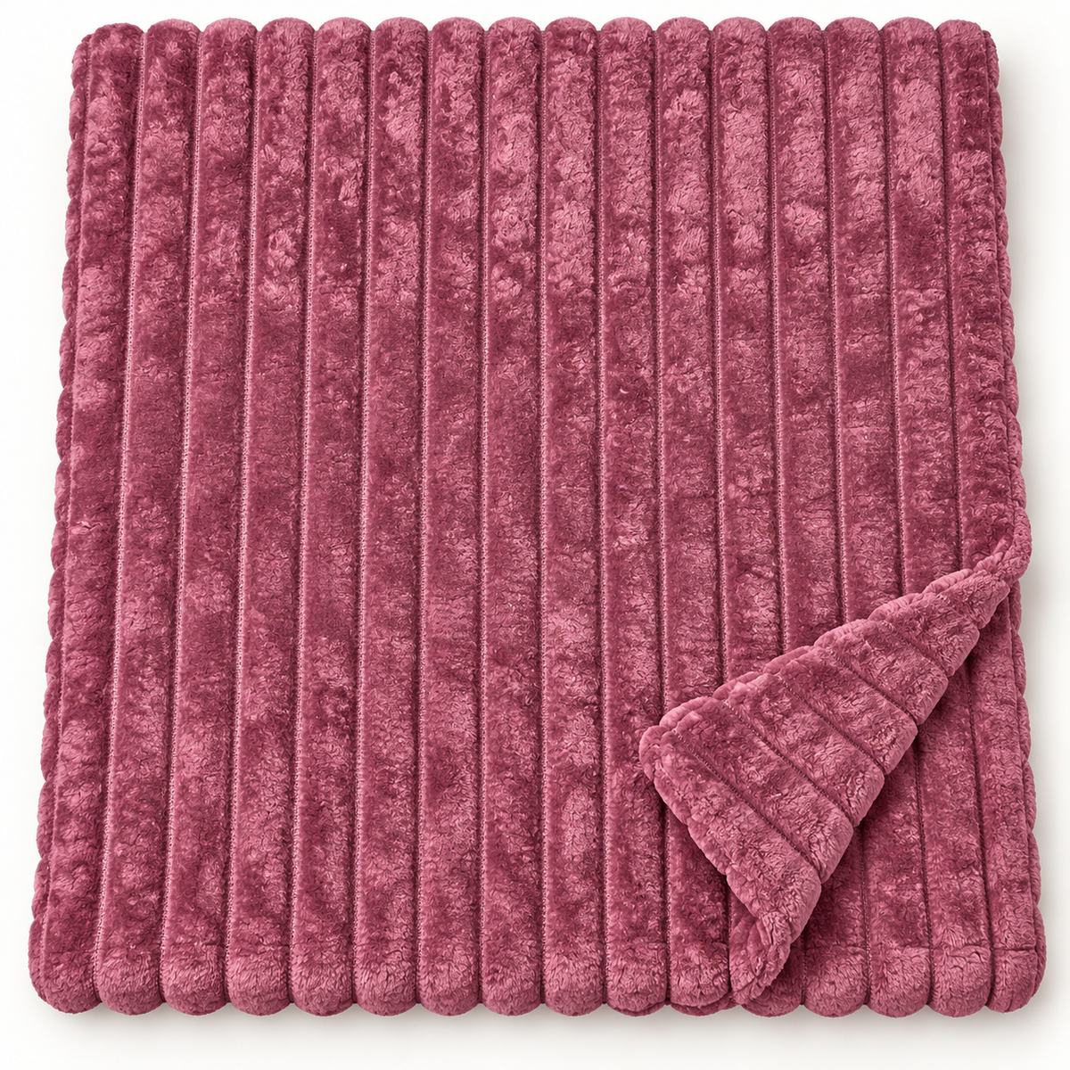 Plaid Singolo in Caldo Pile con Sherpa e Lavorazione a Coste in Rilievo, Coperta Sofà Letto Super Morbida, Disponibile in 8 Colori, Accessorio Arredo Relax