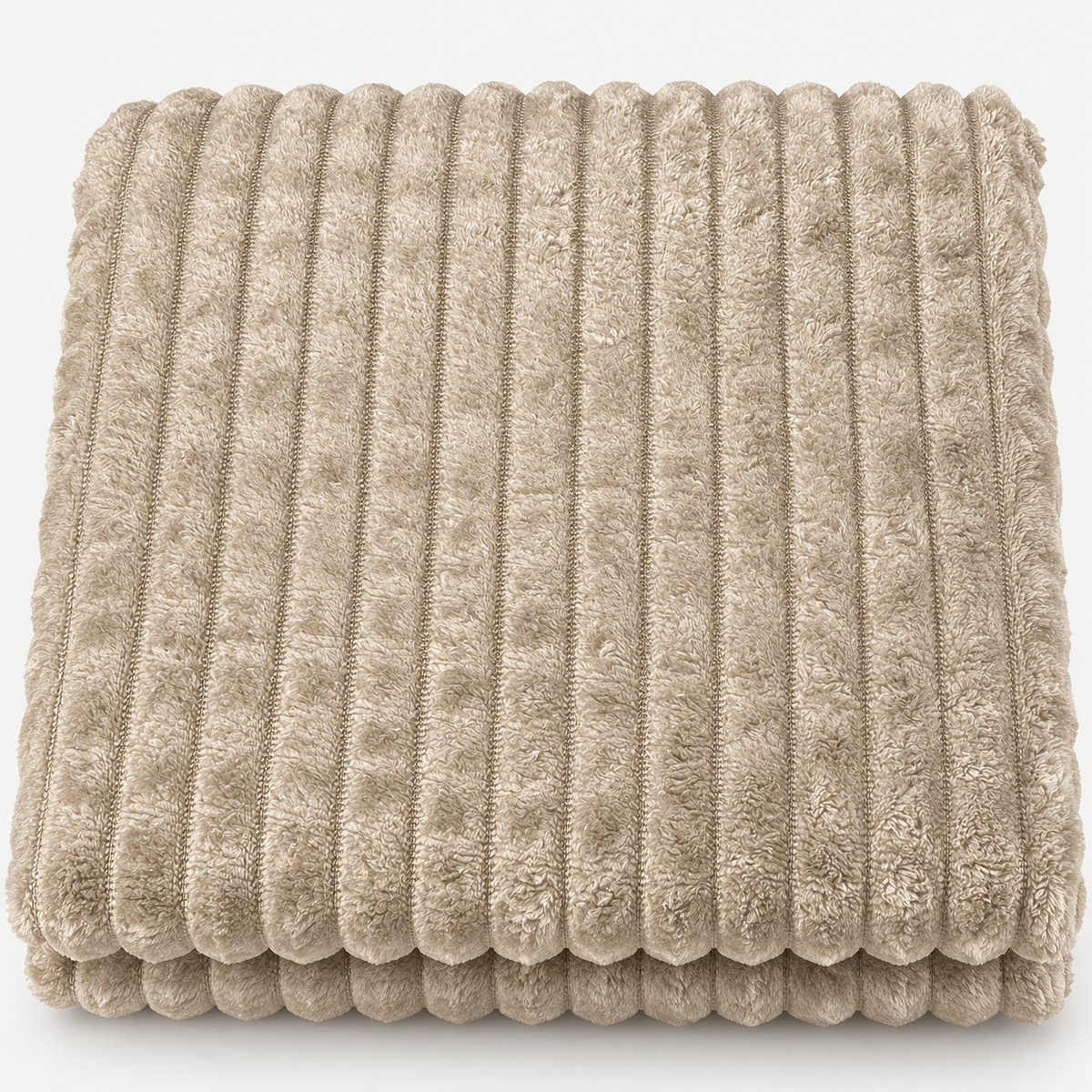 Plaid Singolo in Caldo Pile con Sherpa e Lavorazione a Coste in Rilievo, Coperta Sofà Letto Super Morbida, Disponibile in 8 Colori, Accessorio Arredo Relax