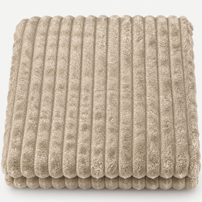 Plaid Singolo in Caldo Pile con Sherpa e Lavorazione a Coste in Rilievo, Coperta Sofà Letto Super Morbida, Disponibile in 8 Colori, Accessorio Arredo Relax
