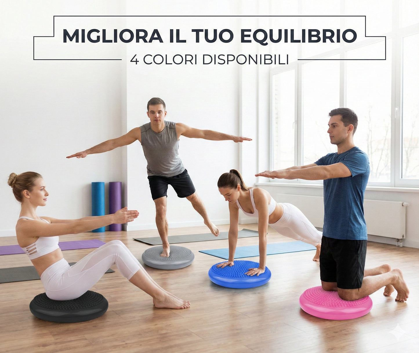 Balance Disc Cuscino Propriocettivo Gonfiabile 33cm – Per Fitness, Postura e Riabilitazione