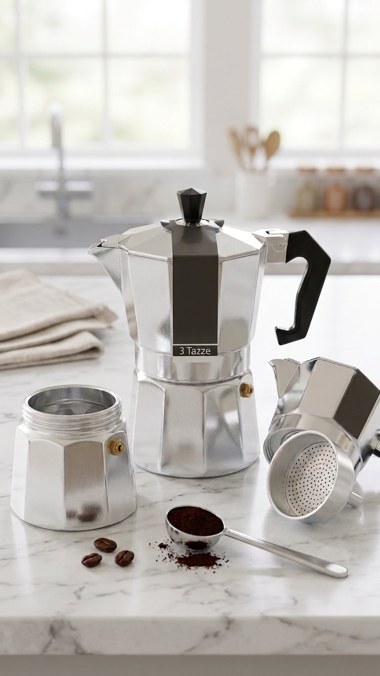 Caffettiera Moka in Alluminio Tradizionale - Varie Capacità