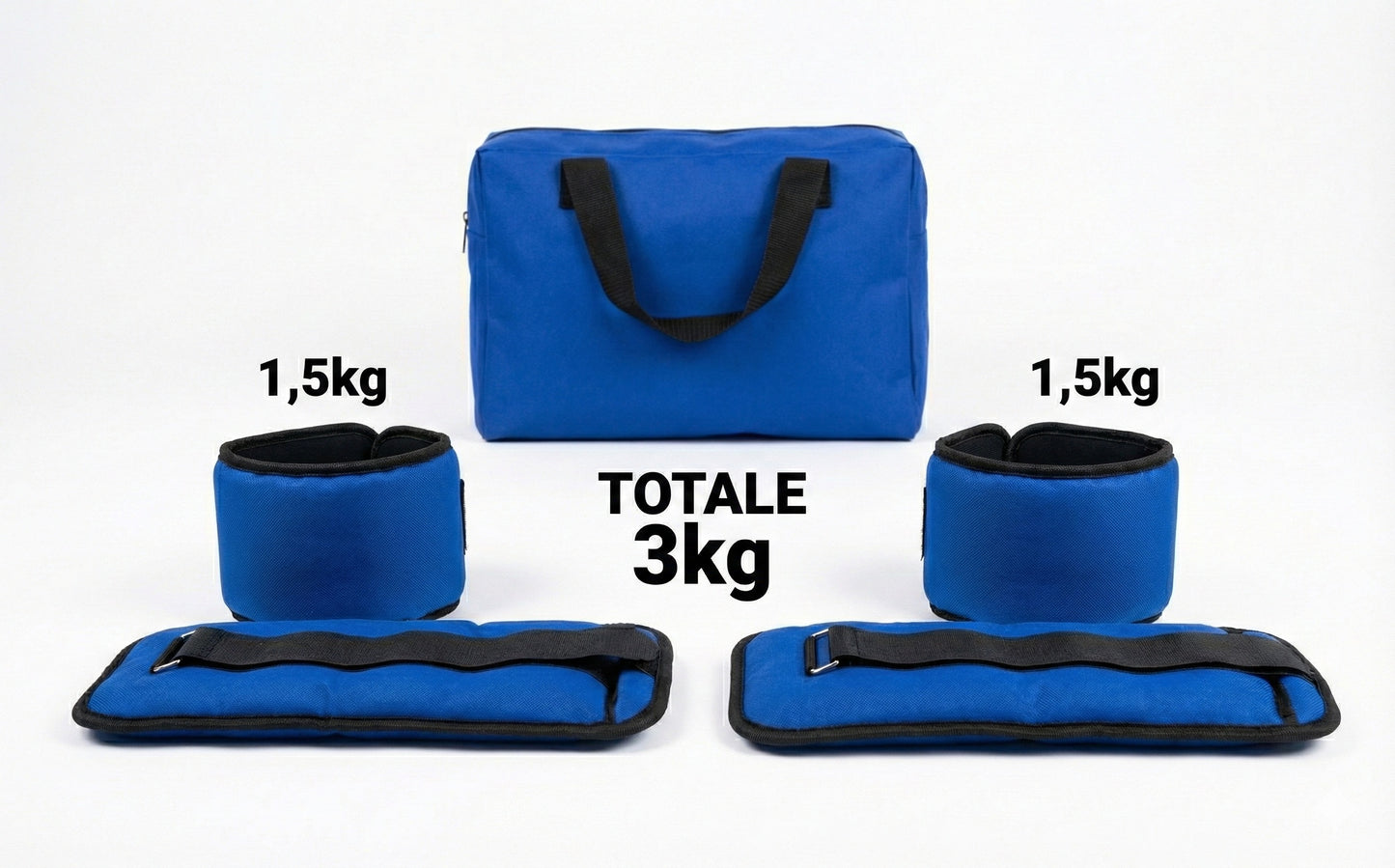 Set Cavigliere e Polsiere Zavorrate Regolabili con Borsa da Trasporto – Pesi Fitness per Running e Palestra