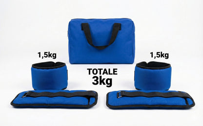 Set Cavigliere e Polsiere Zavorrate Regolabili con Borsa da Trasporto – Pesi Fitness per Running e Palestra