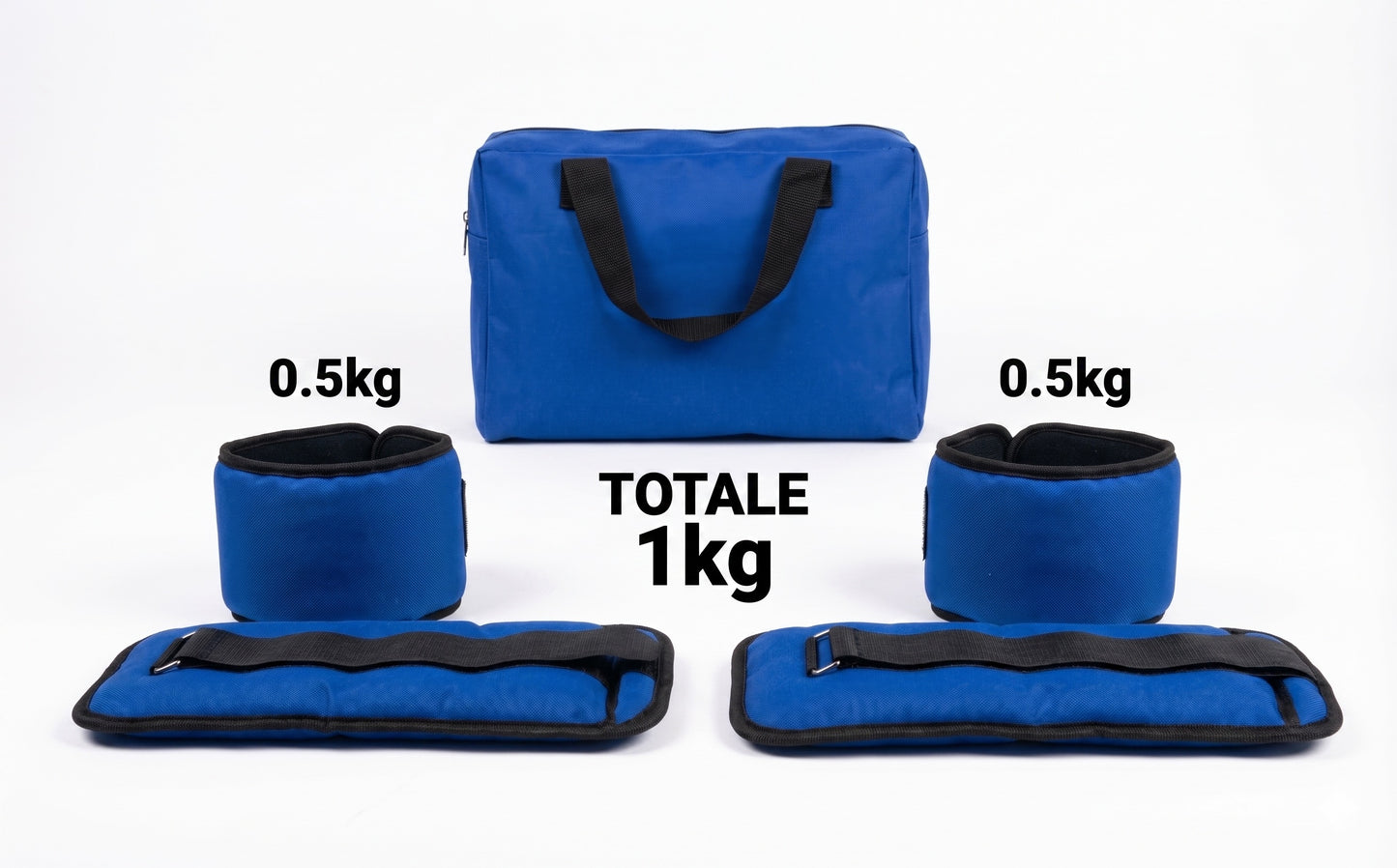 Set Cavigliere e Polsiere Zavorrate Regolabili con Borsa da Trasporto – Pesi Fitness per Running e Palestra