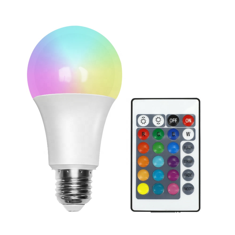 LAMPADA LED 5W E27 RGB CON TELECOMANDO