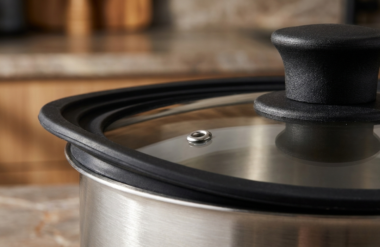 Coperchio Universale in Vetro e Silicone Multimisura Adattabile