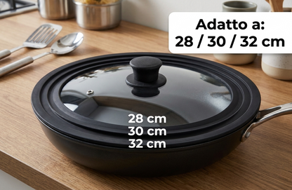 Coperchio Universale in Vetro e Silicone Multimisura Adattabile