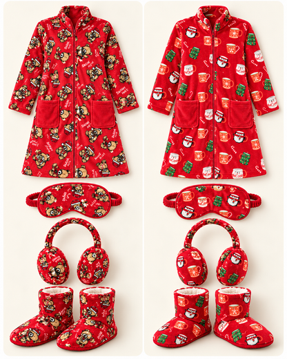 Set Regalo Homewear Donna 4 Pezzi a Tema Natalizio - 2 Modelli, Taglie M-XXL 12