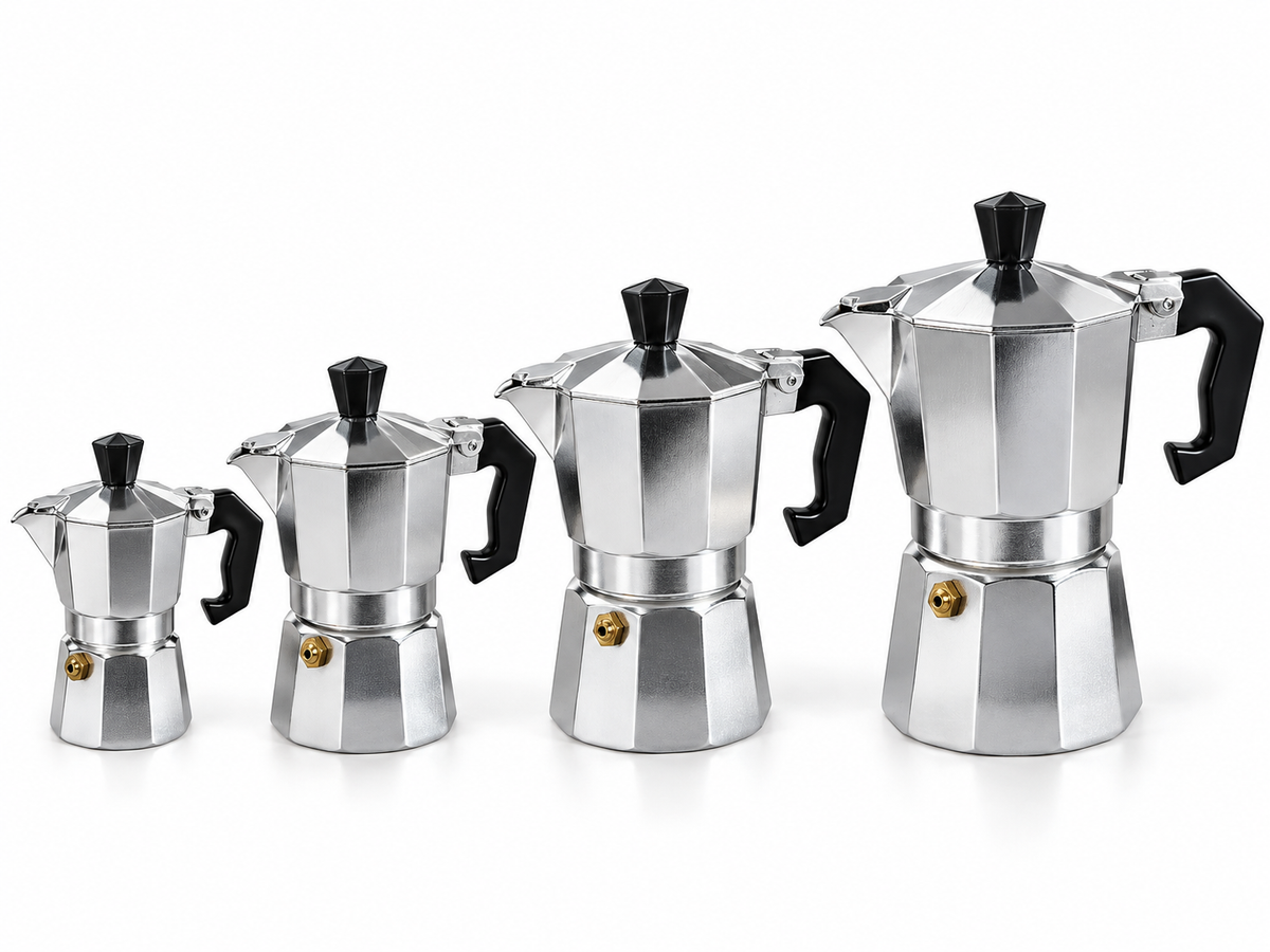Caffettiera Moka in Alluminio Tradizionale - Varie Capacità