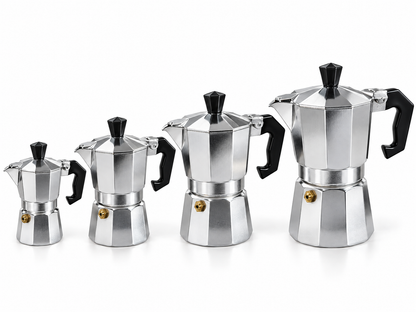 Caffettiera Moka in Alluminio Tradizionale - Varie Capacità