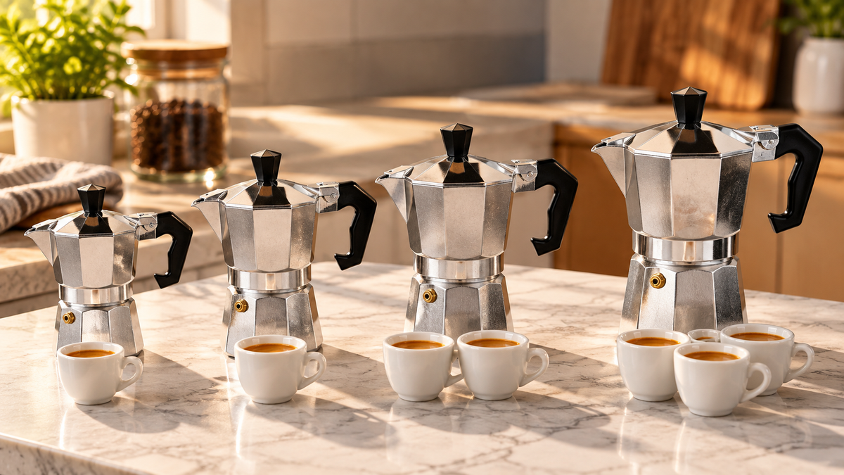 Caffettiera Moka in Alluminio Tradizionale - Varie Capacità