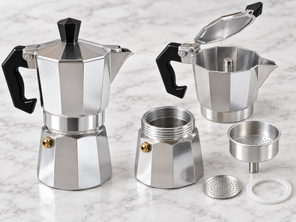 Caffettiera Moka in Alluminio Tradizionale - Varie Capacità