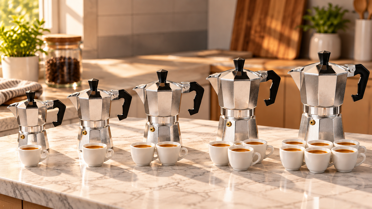 Caffettiera Moka in Alluminio Tradizionale - Varie Capacità