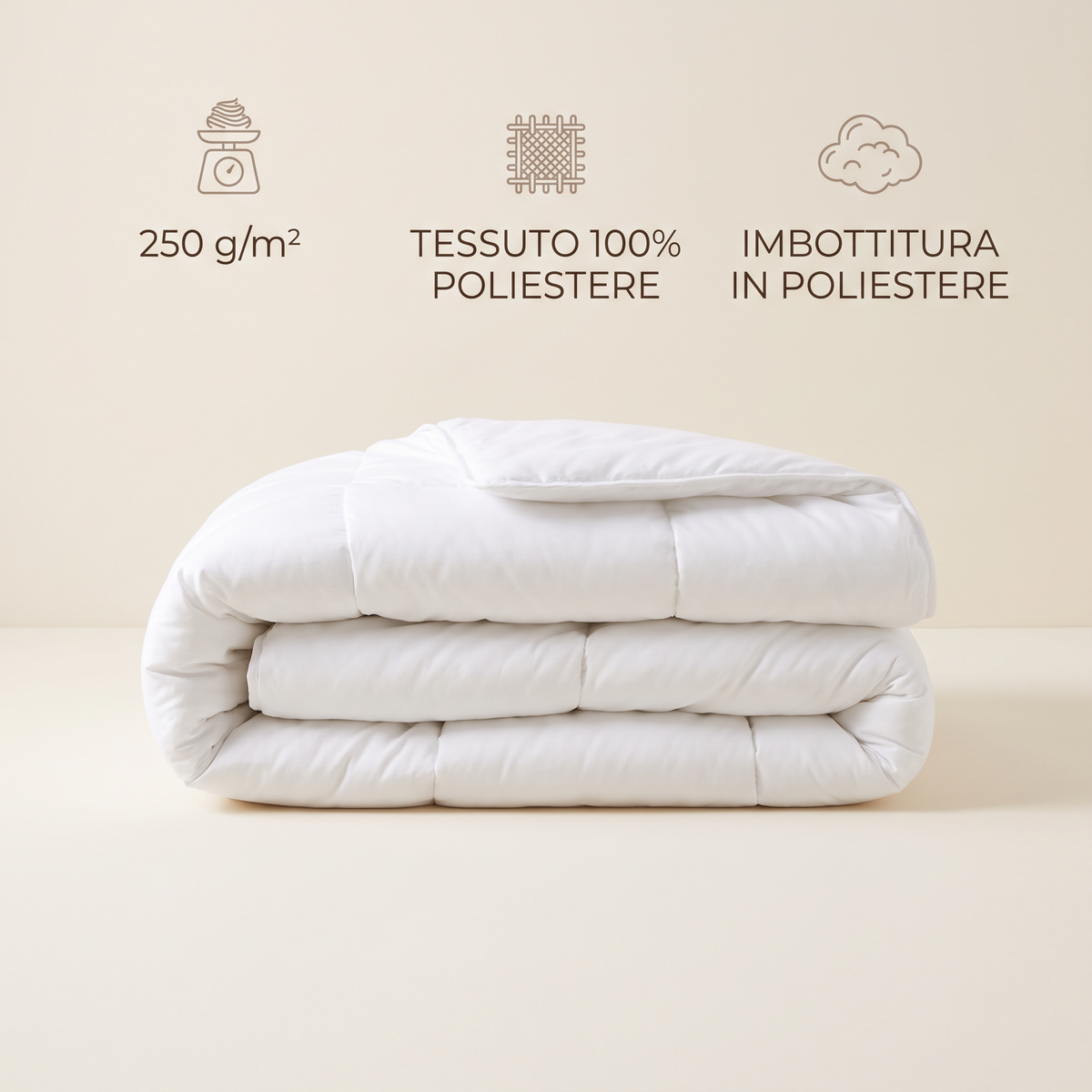 Piumino Invernale Matrimoniale Pesante 250 GSM | Trapunta Letto 250x200 cm in Soffice Poliestere | Massimo Calore e Comfort per la Notte