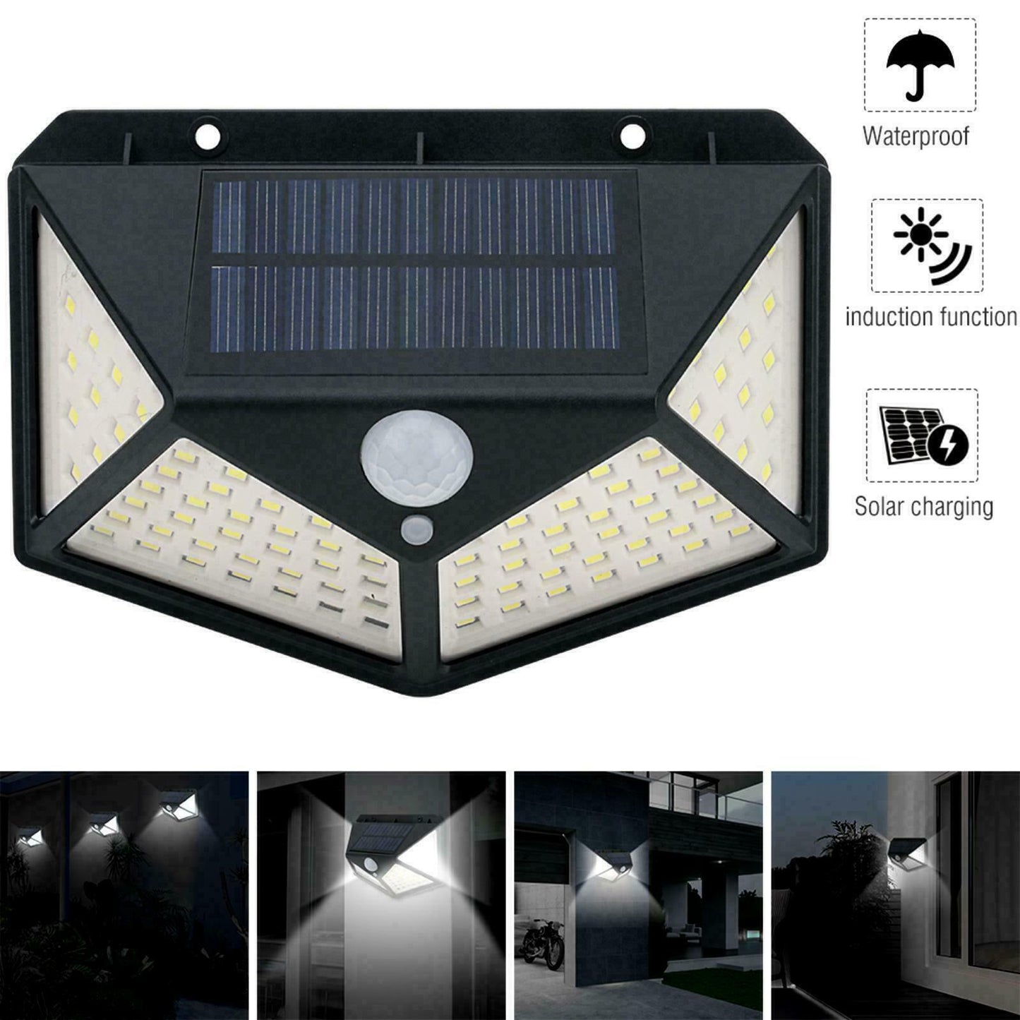 APPLIQUE 100LED SOLARE CON SENSORE DI MOVIMENTO