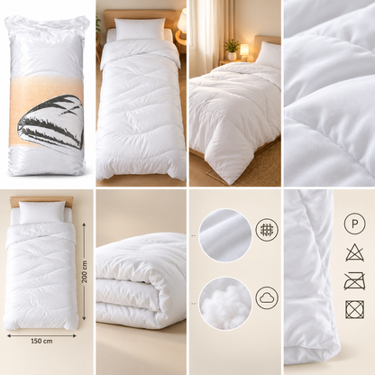 Piumino Invernale Singolo Pesante 250 GSM | Trapunta Letto 150x200 cm in Soffice Poliestere | Massimo Calore e Comfort per la Notte