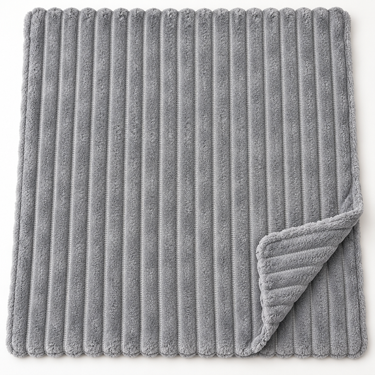 Plaid Singolo in Caldo Pile con Sherpa e Lavorazione a Coste in Rilievo, Coperta Sofà Letto Super Morbida, Disponibile in 8 Colori, Accessorio Arredo Relax