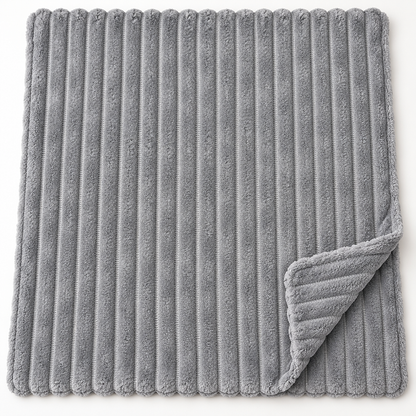 Plaid Singolo in Caldo Pile con Sherpa e Lavorazione a Coste in Rilievo, Coperta Sofà Letto Super Morbida, Disponibile in 8 Colori, Accessorio Arredo Relax