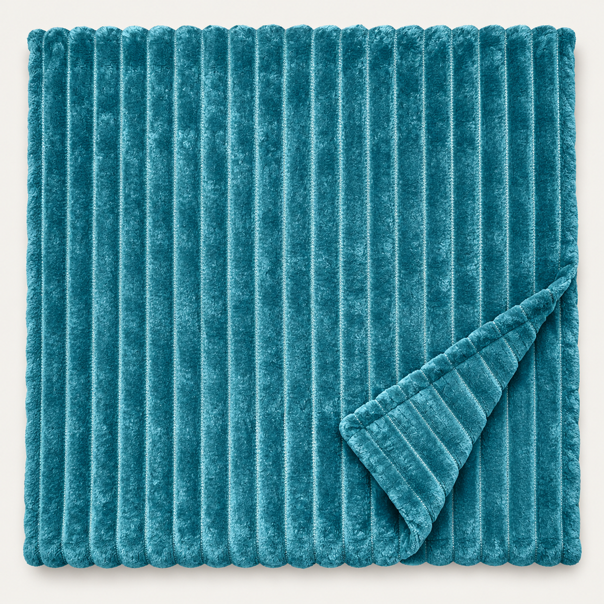Plaid Singolo in Caldo Pile con Sherpa e Lavorazione a Coste in Rilievo, Coperta Sofà Letto Super Morbida, Disponibile in 8 Colori, Accessorio Arredo Relax