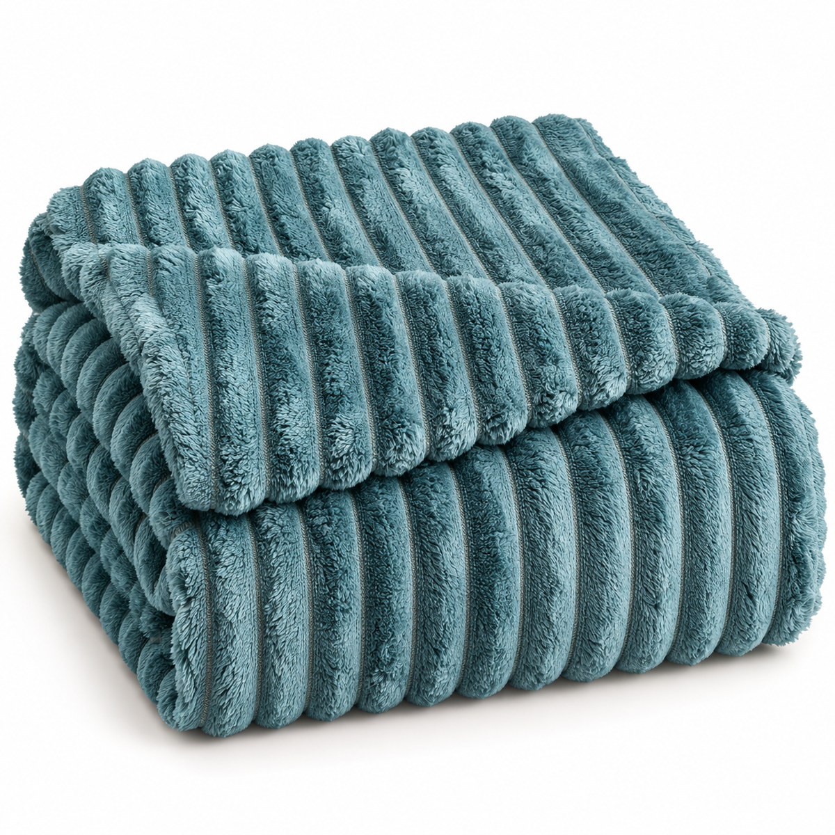 Plaid Matrimoniale in Caldo Pile con Sherpa e Lavorazione a Coste in Rilievo, Coperta Letto Sofà Super Morbida, Disponibile in 8 Colori, Accessorio Arredo Relax 11