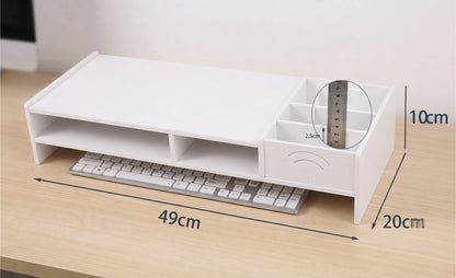 Organizer da Scrivania e Supporto Laptop 49x20x10cm - Bianco