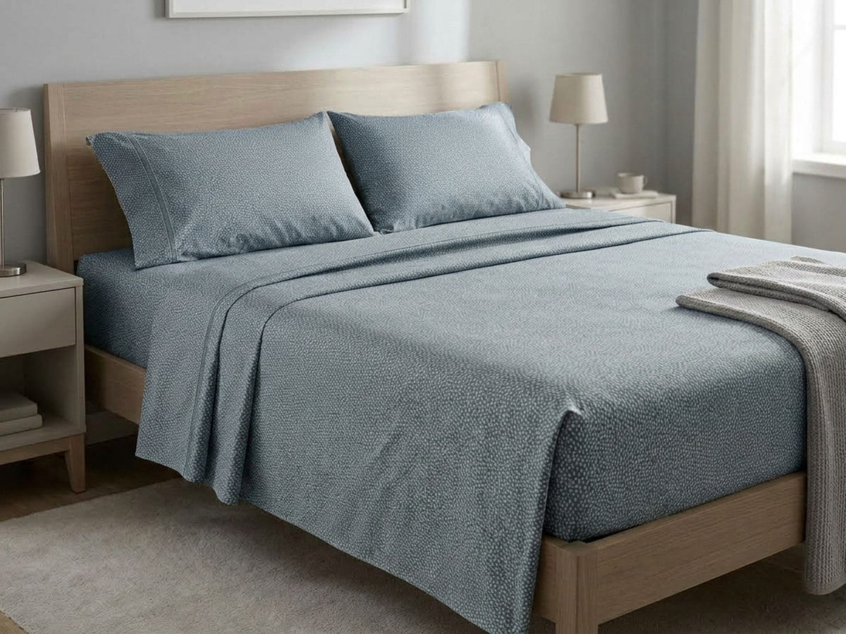 Completo Letto Matrimoniale in Misto Cotone - Set 4 Pezzi