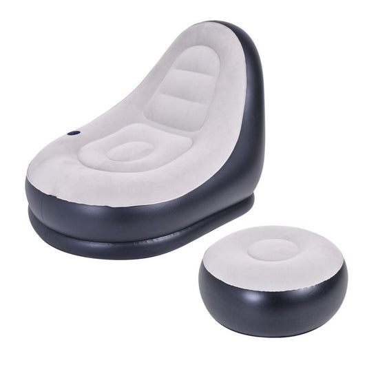 Poltrona gonfiabile con pouf poggiapiedi