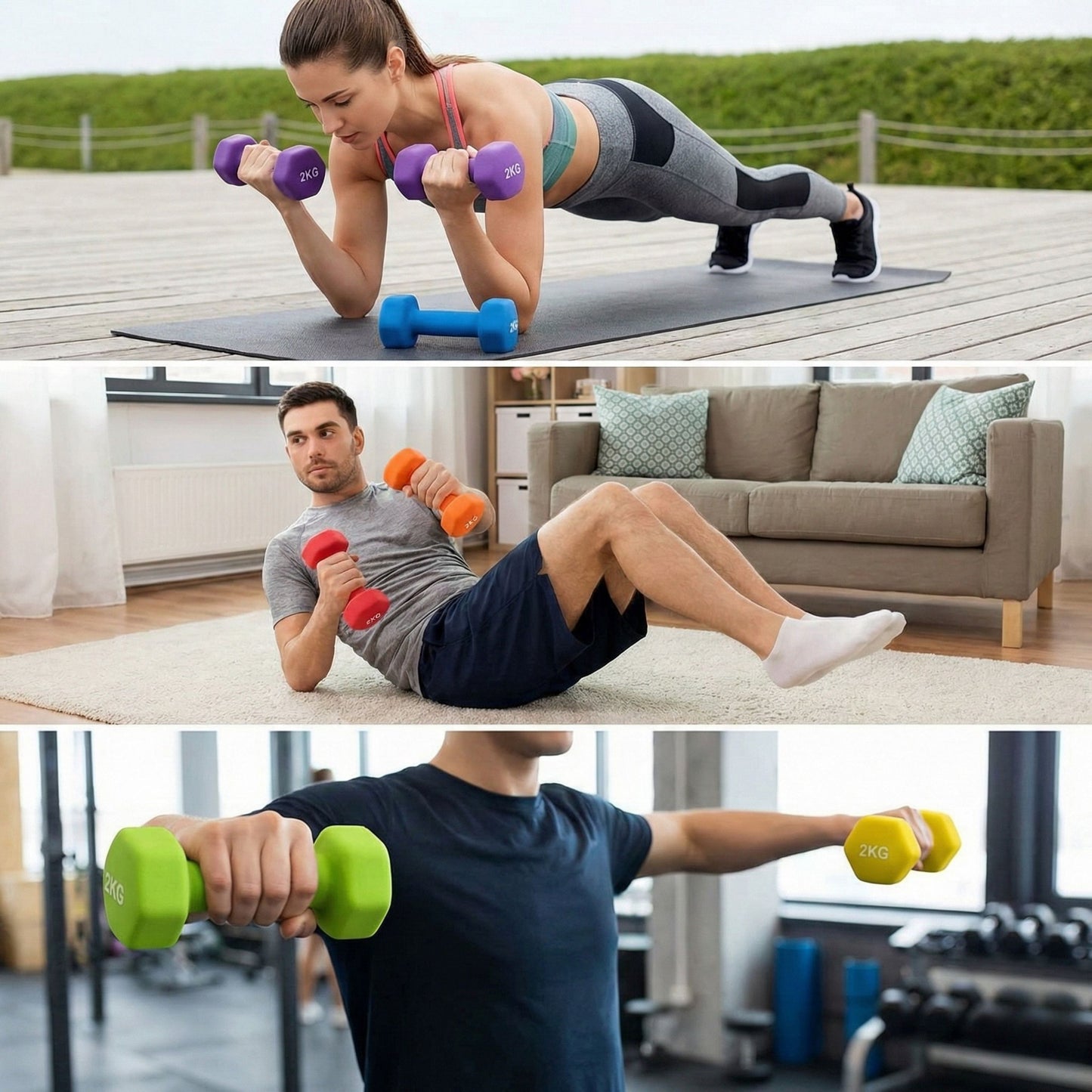 Coppia Manubri Fitness Soft-Touch - 2.0 kg