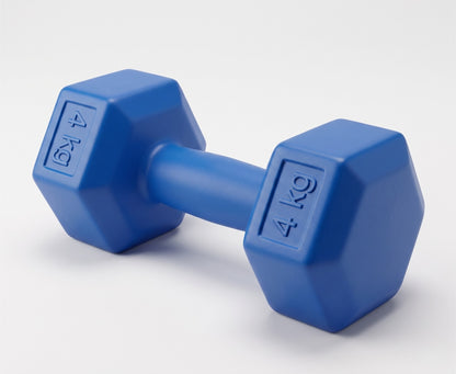 Manubrio Esagonale 4 Kg Blu in Polietilene per Fitness e Allenamento a Casa