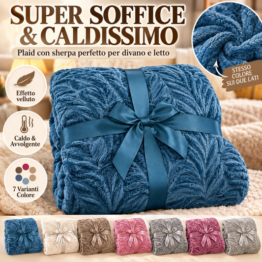 Plaid Matrimoniale con Sherpa – Coperta Invernale Caldissima e Morbidissima, 100% Poliestere, Disponibile in 7 Colori