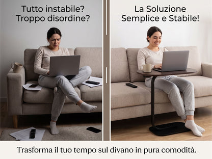 Tavolino Side Table Moderno per Divano - Tavolo d'Appoggio Salvaspazio Design Industriale, 39x28x56 cm