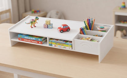 Organizer da Scrivania e Supporto Laptop 49x20x10cm - Bianco