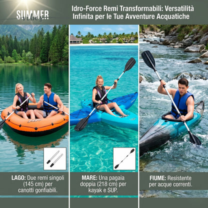 Coppia di Remi/Pagaia in Alluminio Hydro-Force (145/218 cm)