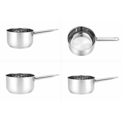 Set 5 Casseruole in Acciaio Inox - Pentole Professionali con Manico Lungo, 12-20 cm