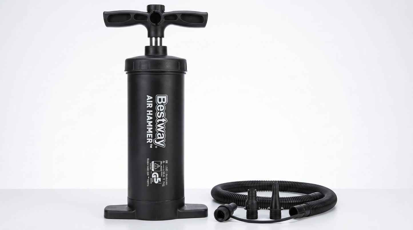 Bestway Air Hammer™ - Pompa a Mano 36cm con 3 Adattatori Valvola
