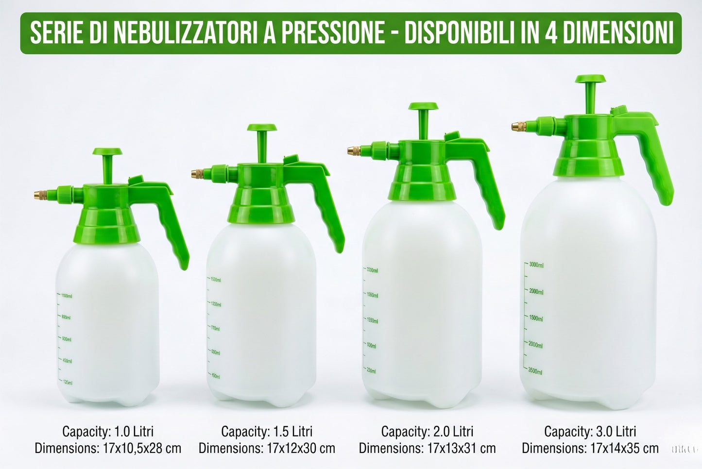 Nebulizzatore a Pressione Manuale con Ugello Regolabile per Piante e Giardino