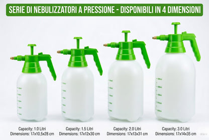 Nebulizzatore a Pressione Manuale con Ugello Regolabile per Piante e Giardino