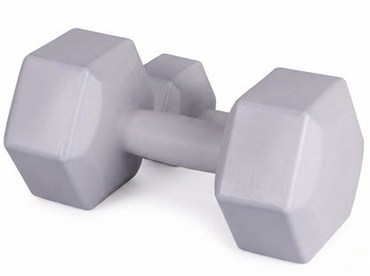 Manubrio Esagonale 5 Kg Grigio in Polietilene per Fitness e Allenamento a Casa