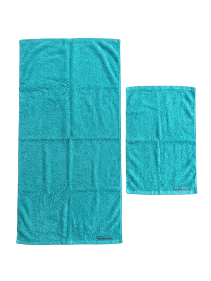 Set 12 Asciugamani 6 Viso e 6 Ospiti in Spugna Cotone 450gr Multicolore