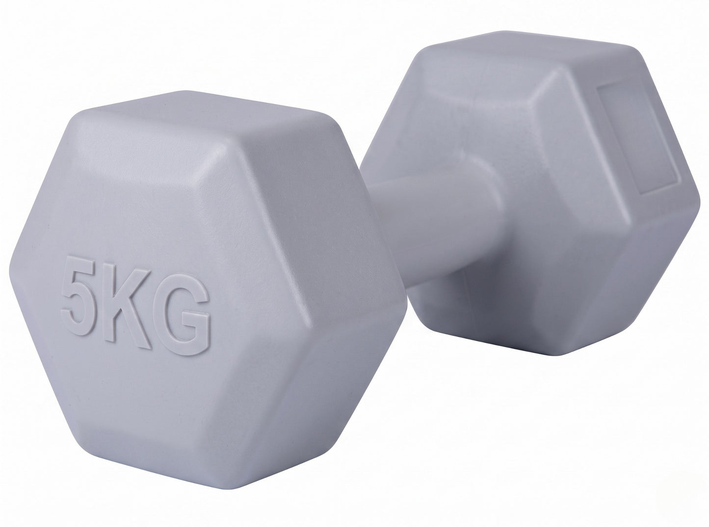 Manubrio Esagonale 5 Kg Grigio in Polietilene per Fitness e Allenamento a Casa