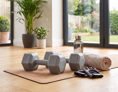 Manubrio Esagonale in Polietilene 6 kg – Grigio – Ideale per Home Gym