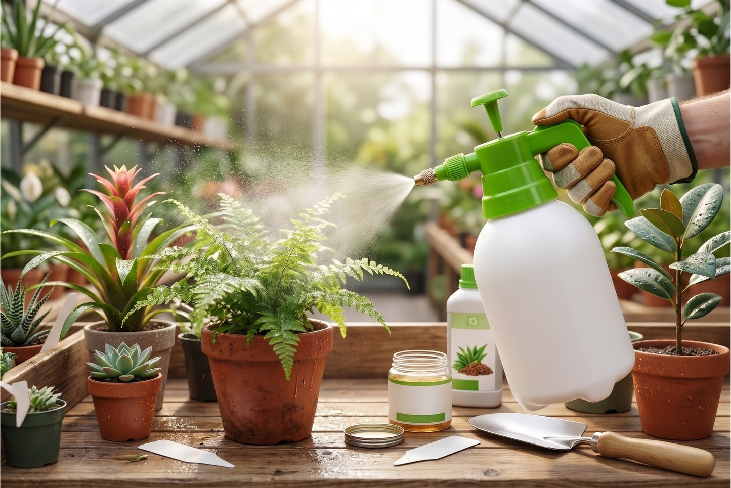 Nebulizzatore a Pressione Manuale con Ugello Regolabile per Piante e Giardino