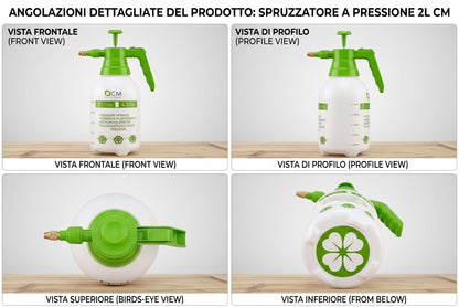 Nebulizzatore a Pressione Manuale con Ugello Regolabile per Piante e Giardino
