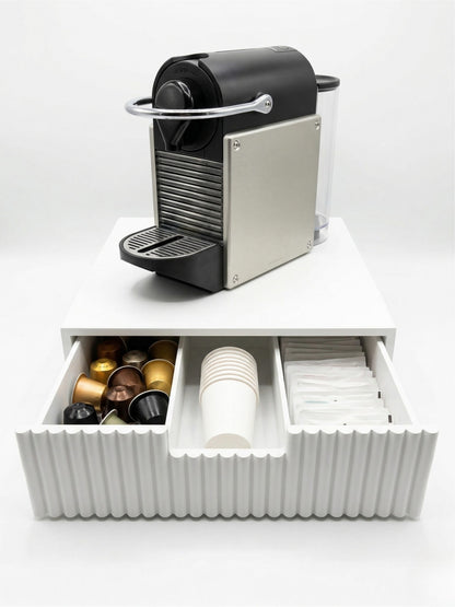 Organizer Portacialde Bianco a 3 Scomparti con Frontale Cannettato - 30x30x10 cm